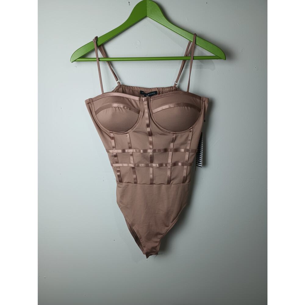 Haute‎ Monde Young Contemporary Women's Bodysuit NWT Medium Brown